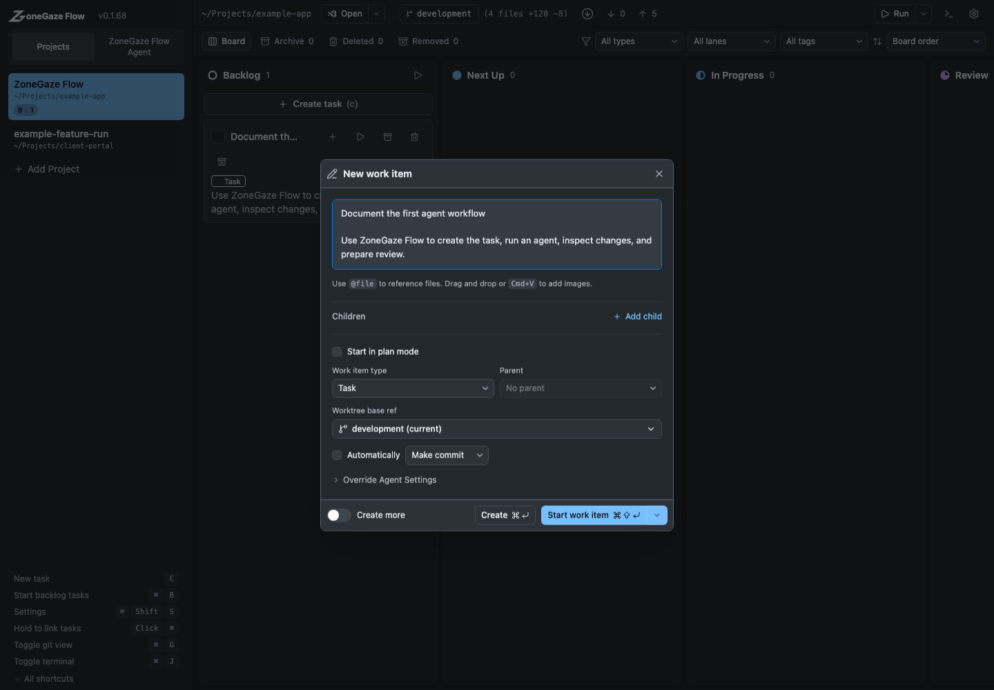 Create task composer